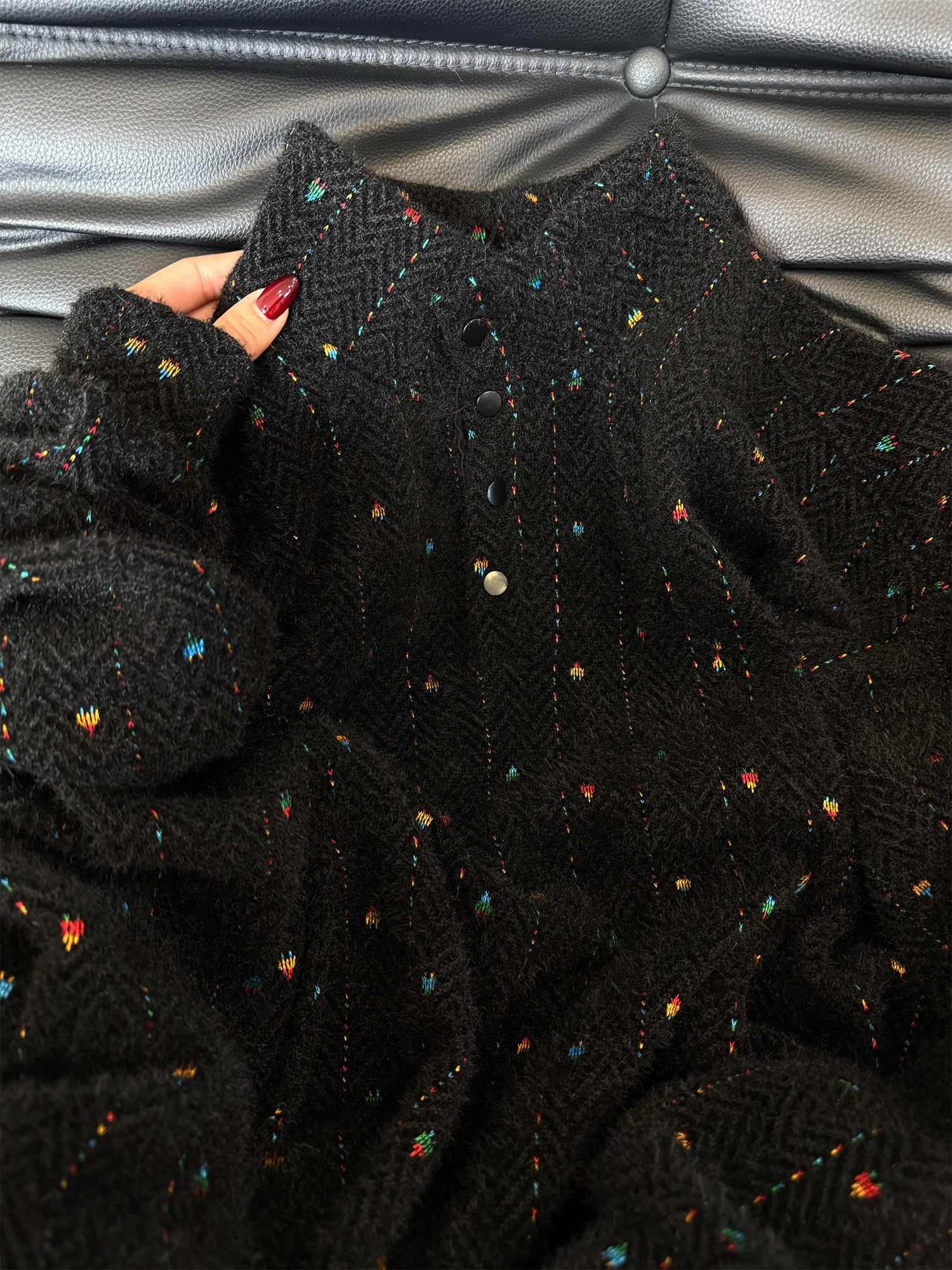 Embroidery Gradient - Elegant Heavy Embroidery Thickened Hoodie Women's