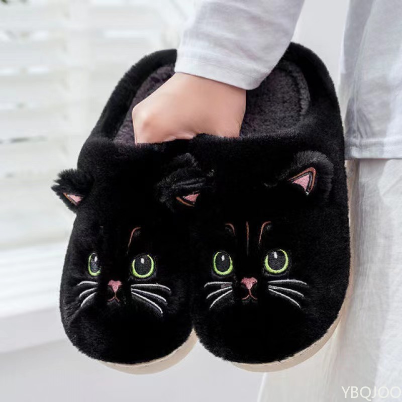 Embroidery Flat Shoes - New Autumn Winter Cotton Slippers Men