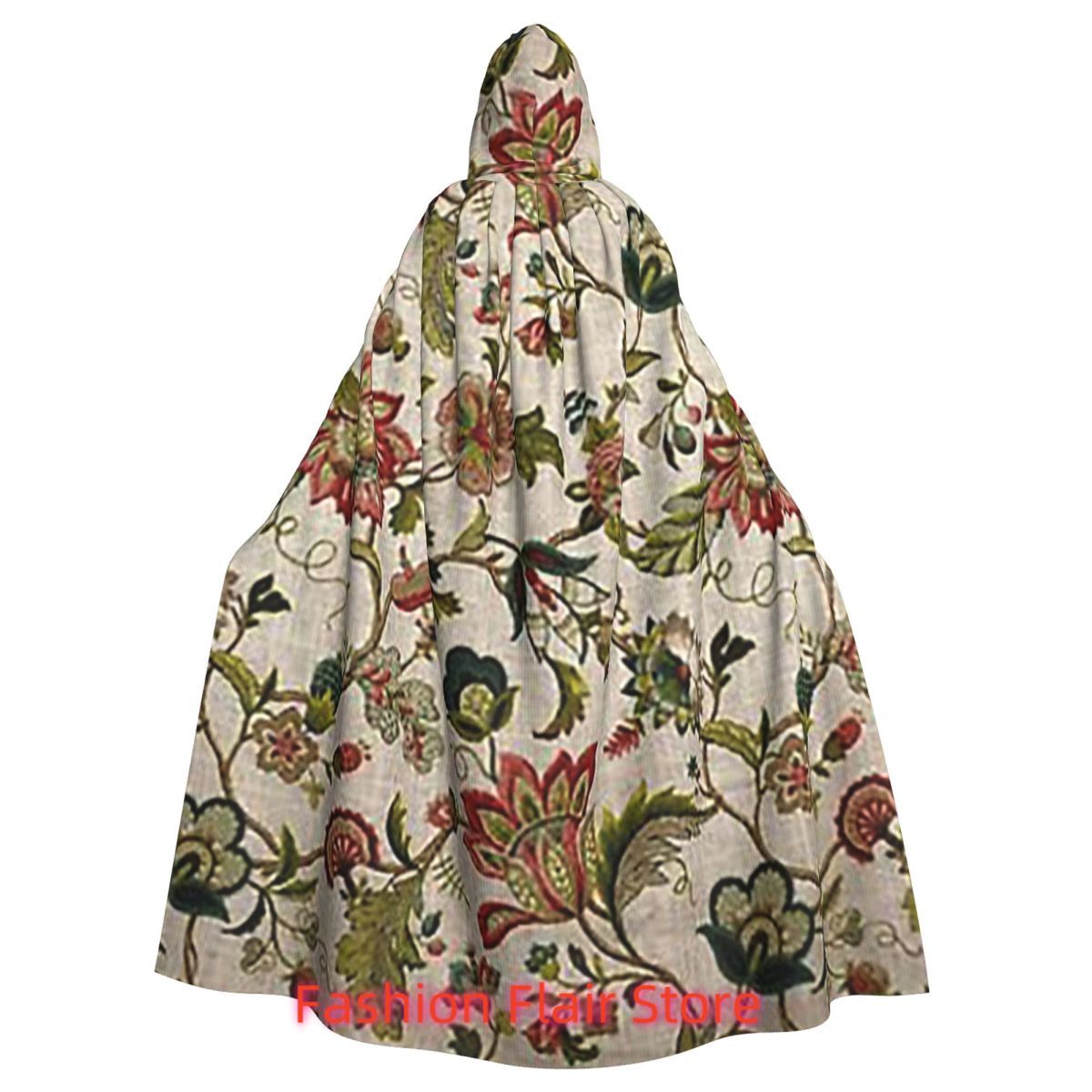Embroidery Free Pattern - Red Green Jacobean Floral Embroidery Pattern