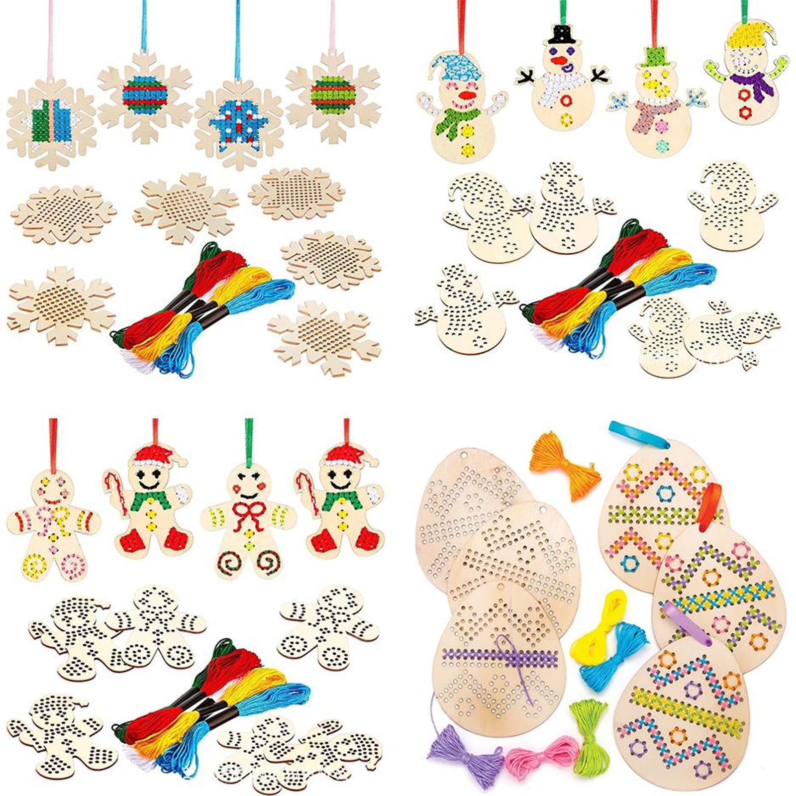 Embroidery Xmas Ornaments - Cross Stitch Hanging Pendant Gingerbread Man
