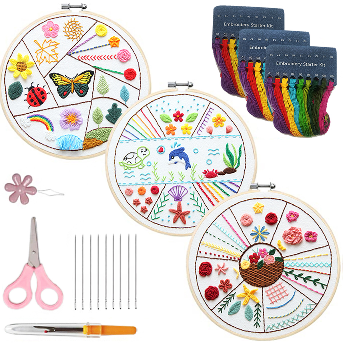Embroidery Guide Book - DIY Embroidery Stitch Practice Kit Handmade