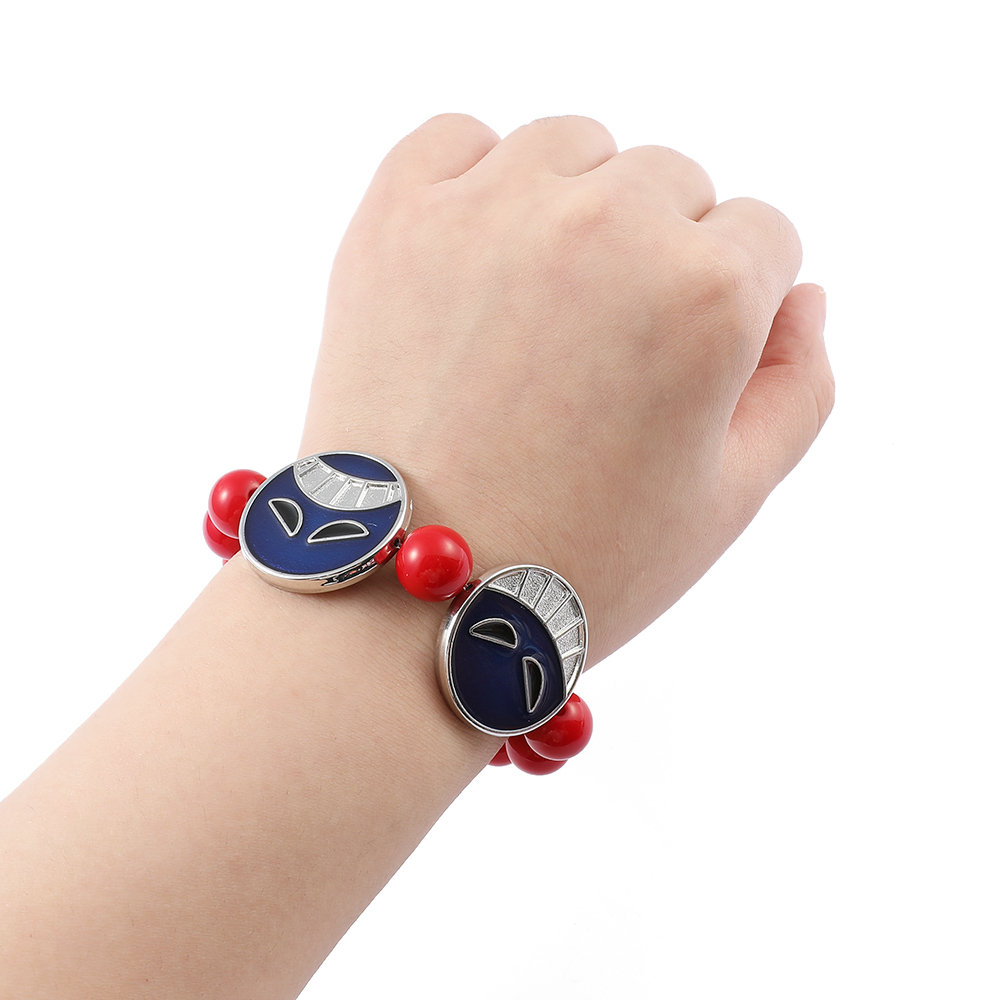 Anime Red Beads Face Bracelet  - Embroidery Illustration avaliação e preço