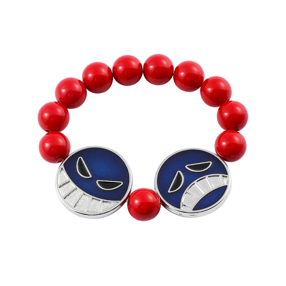 Anime Red Beads Face Bracelet  - Embroidery Illustration avaliação e preço