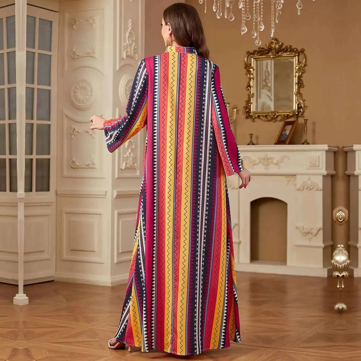 4264 Dubai Muslim Abaya New Fa - Embroidery Yellow Dress avaliação e preço