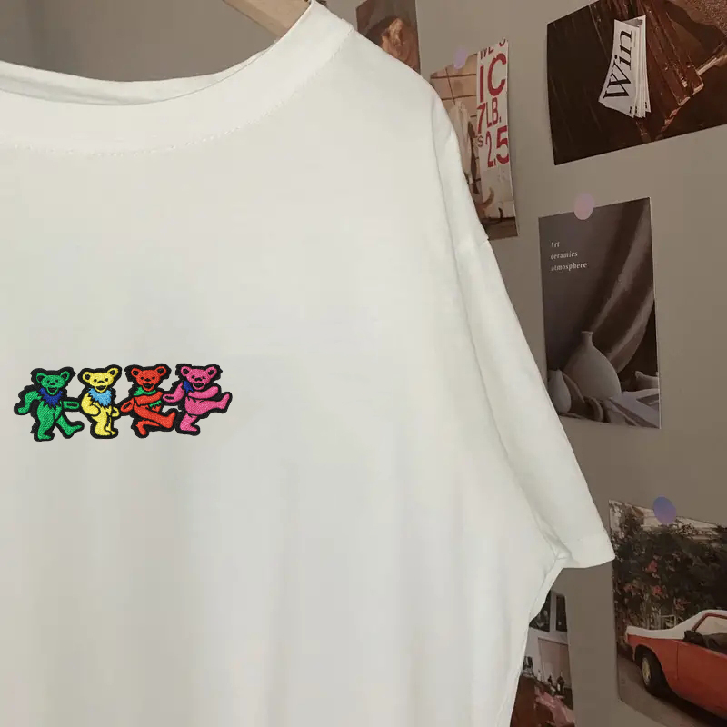 1PC Grateful Dead Dancing Bear - Embroidery Hat Machine avaliação e preço