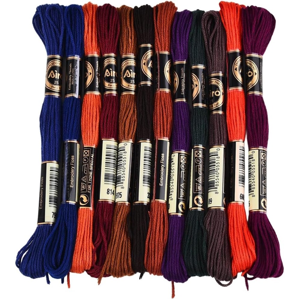 12 Skeins 6 Strands Hand Varie - Embroidery Gradient avaliação e preço