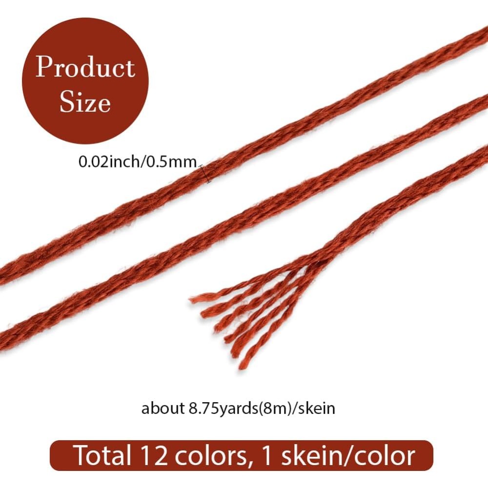 12 Skeins 6 Strands Hand Varie - Embroidery Gradient avaliação e preço