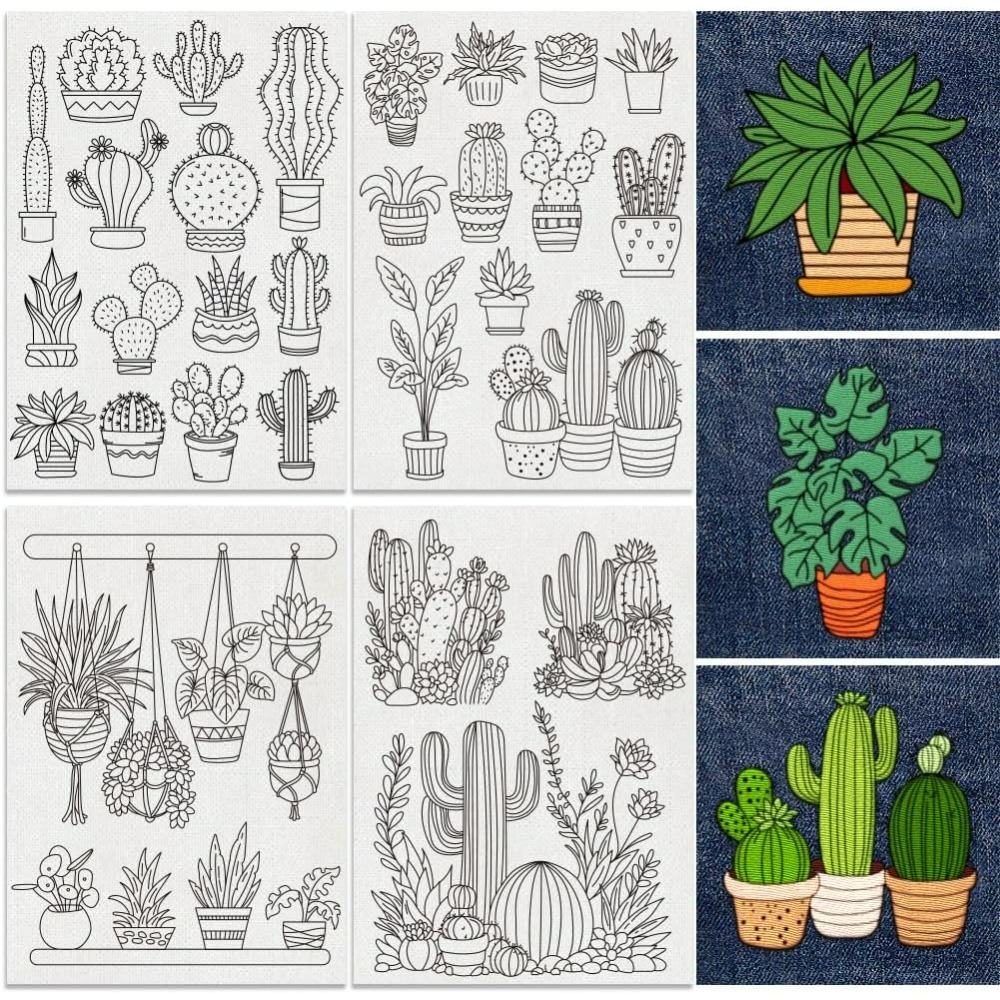 30Pcs Bonsai Cactus Embroidery - Embroidery Free Pattern avaliação e preço
