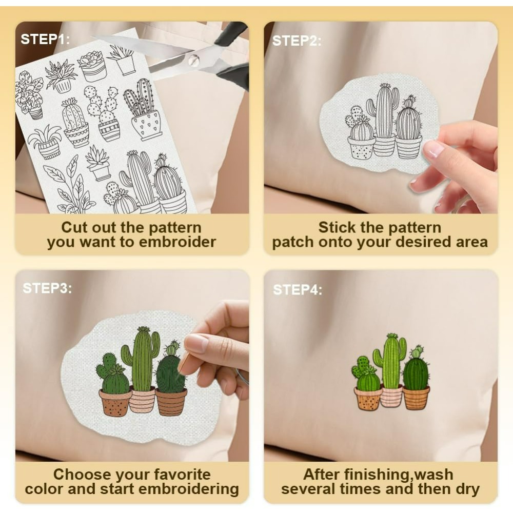 30Pcs Bonsai Cactus Embroidery - Embroidery Free Pattern avaliação e preço