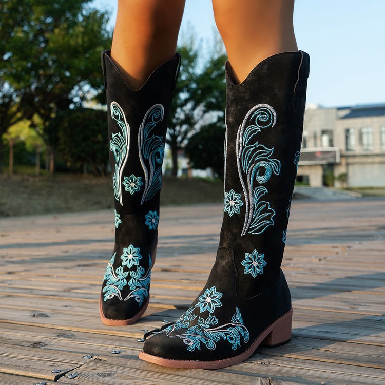 Retro Women Boot Fashion Women - Embroidery Design avaliação e preço