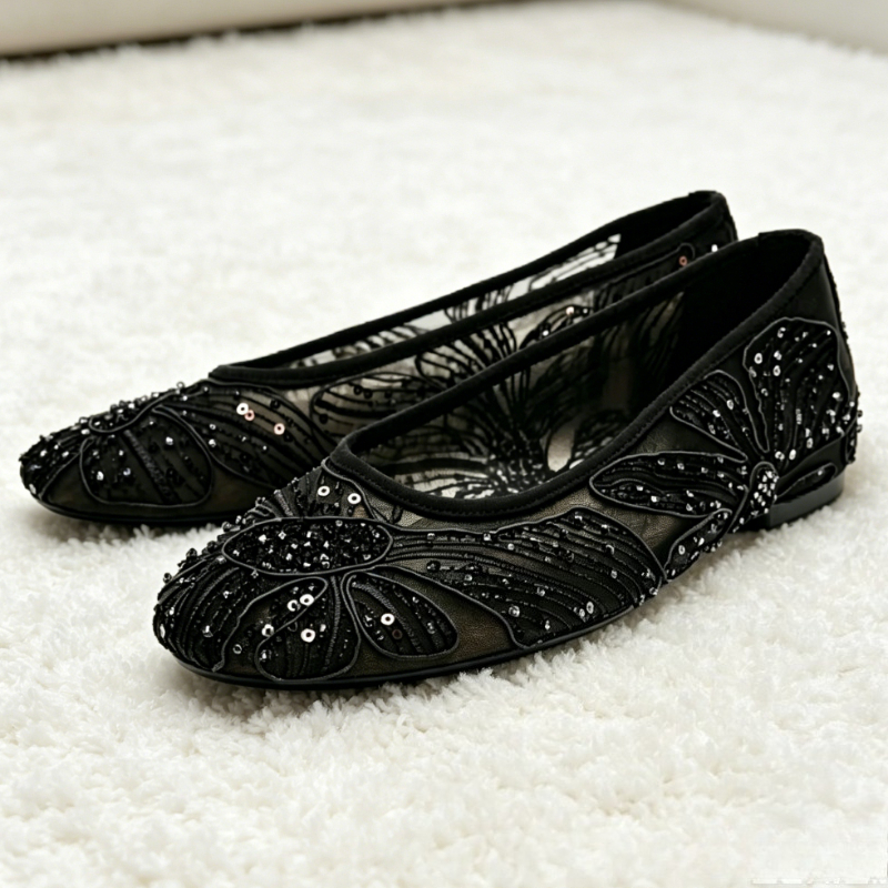 Luxury Designer Ballet Flats f - Embroidery Flat Shoes avaliação e preço