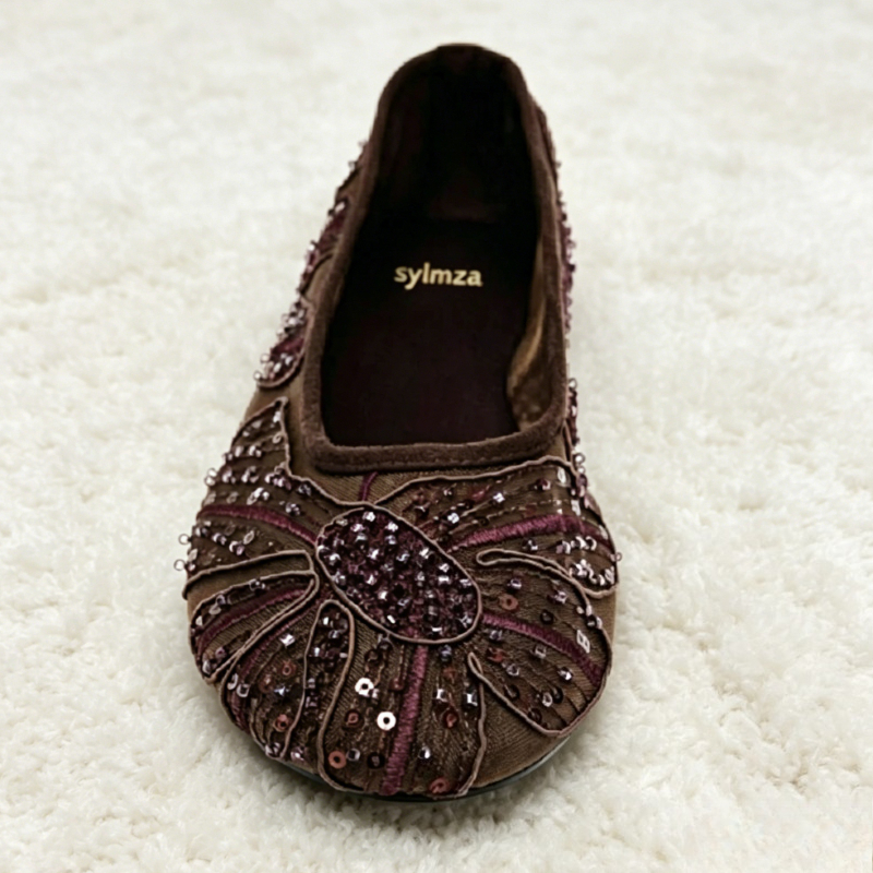 Luxury Designer Ballet Flats f - Embroidery Flat Shoes avaliação e preço