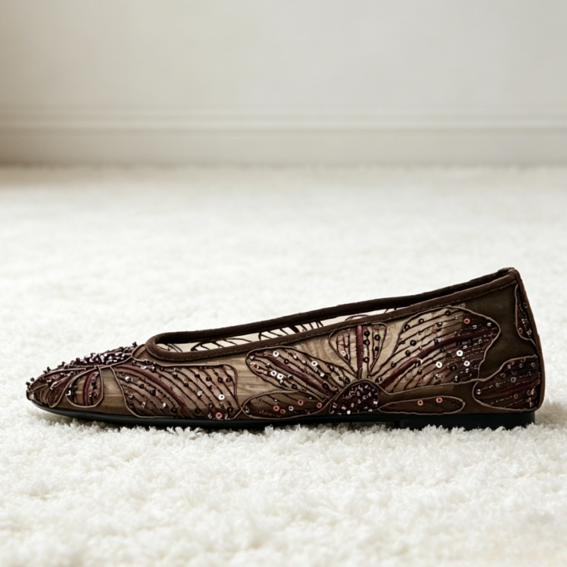 Luxury Designer Ballet Flats f - Embroidery Flat Shoes avaliação e preço