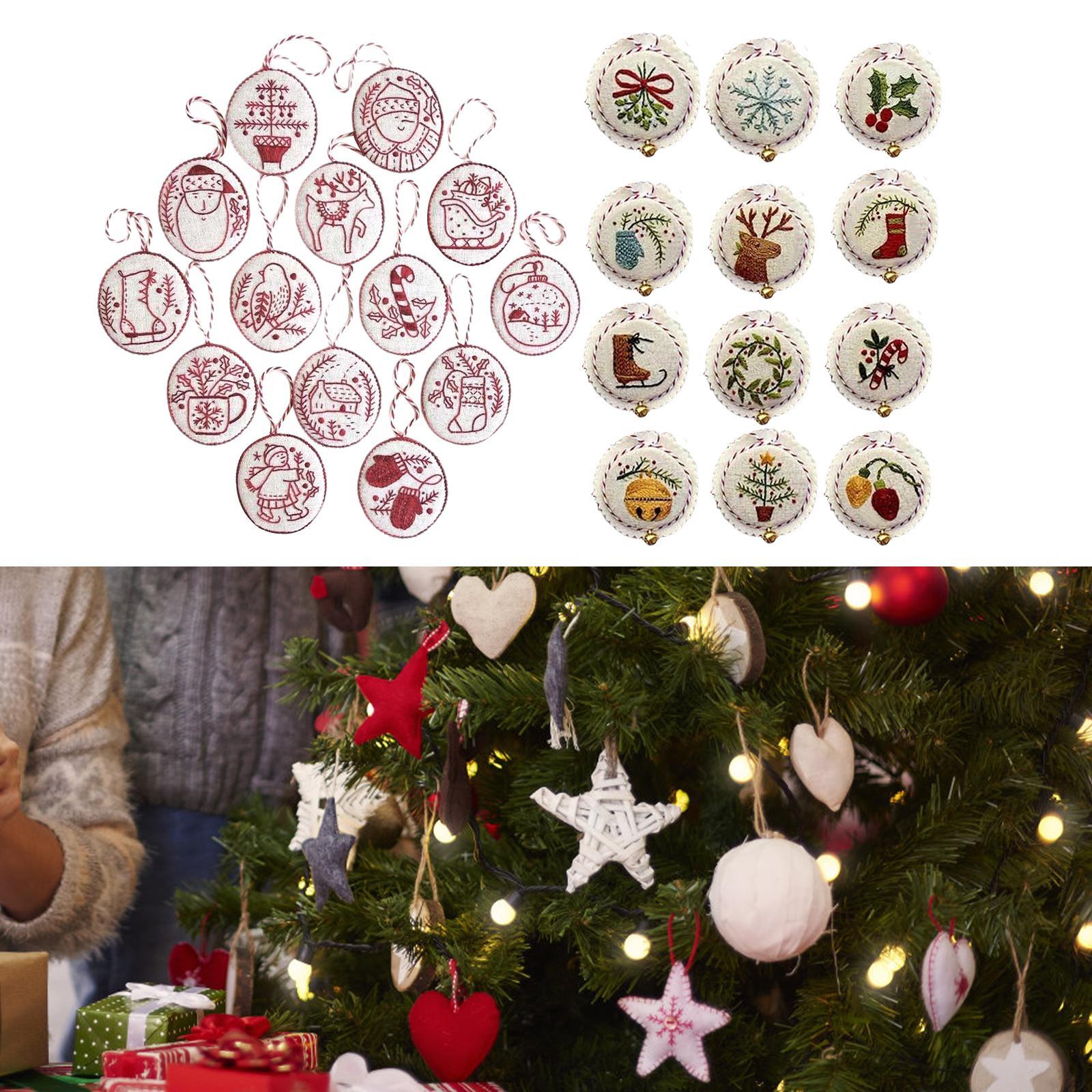 Hand Embroidery Christmas Orna - Embroidery Xmas Ornaments avaliação e preço