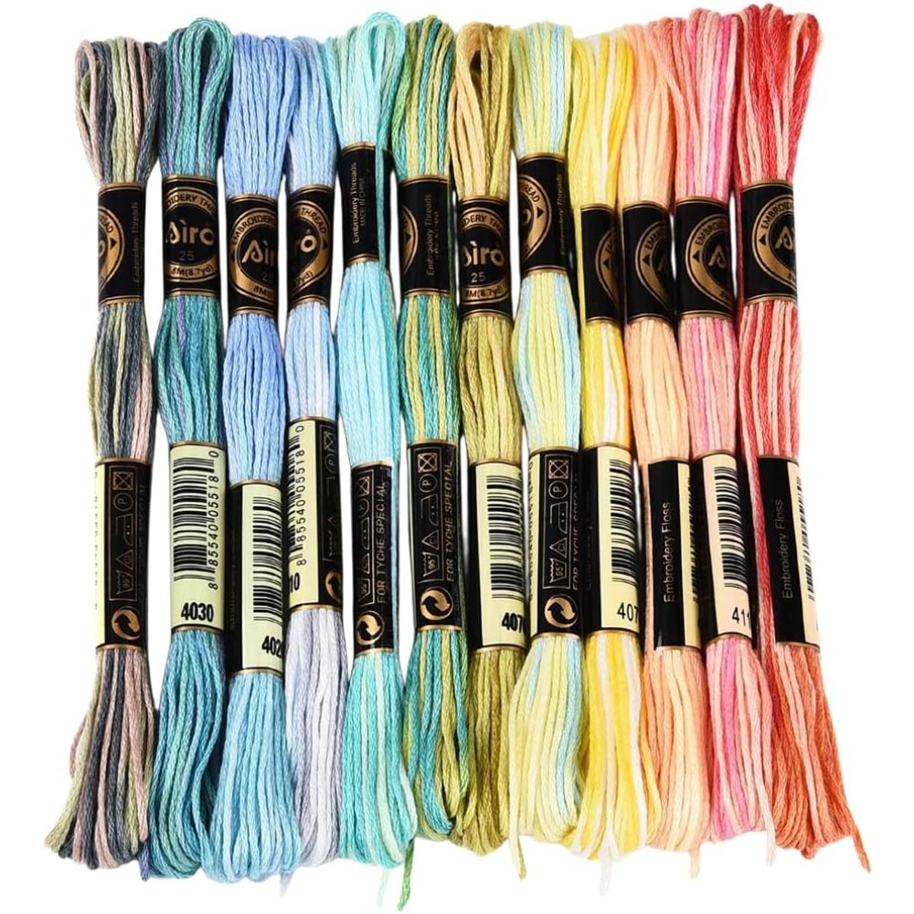 12 Skeins 105 Yards 6 Ply Vari - Embroidery Gradient avaliação e preço