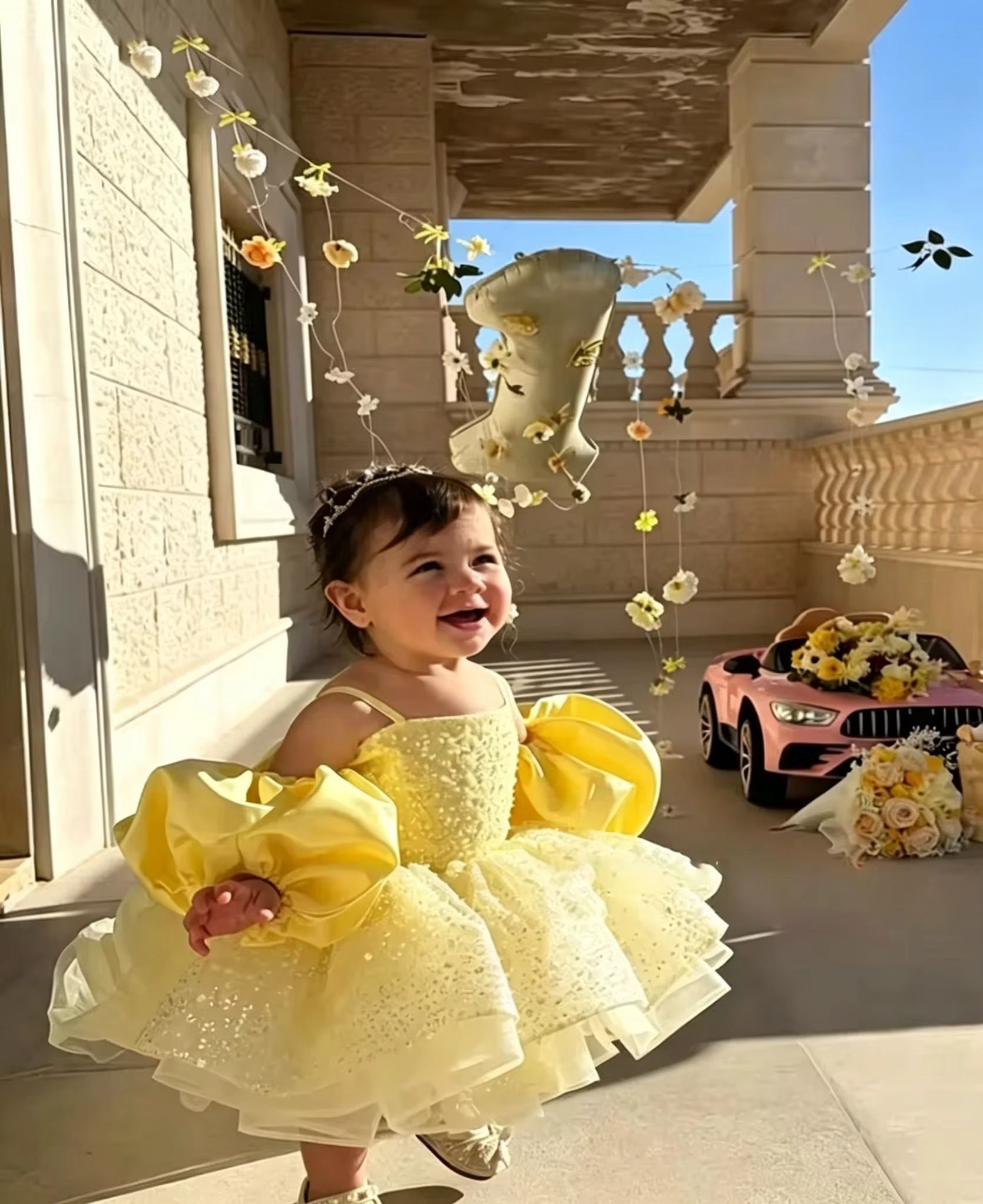 Cute Yellow Flower Girl Dresse - Embroidery Yellow Dress avaliação e preço