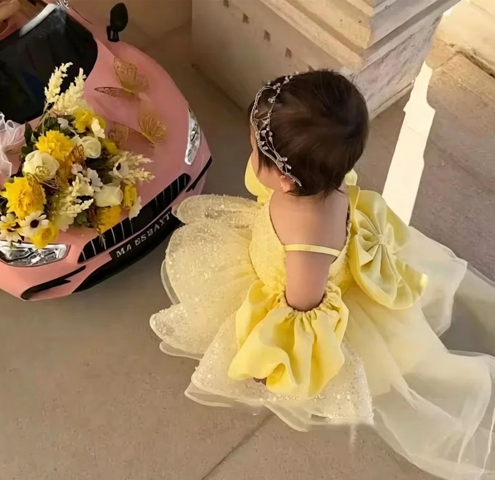Cute Yellow Flower Girl Dresse - Embroidery Yellow Dress avaliação e preço