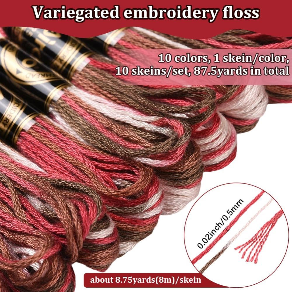 10 Skeins 6 Strands Red Embroi - Embroidery Gradient avaliação e preço