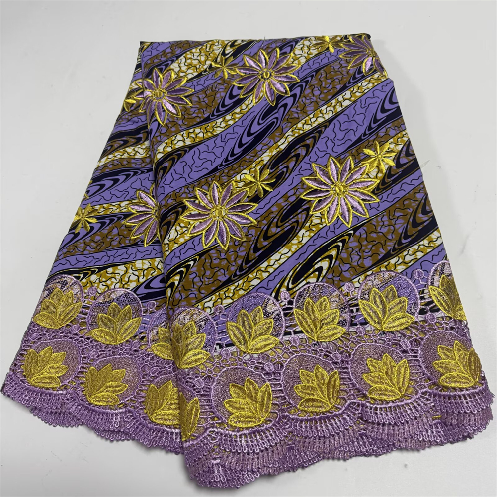 Wax Lace African Fabric French - Embroidery Yellow Dress avaliação e preço