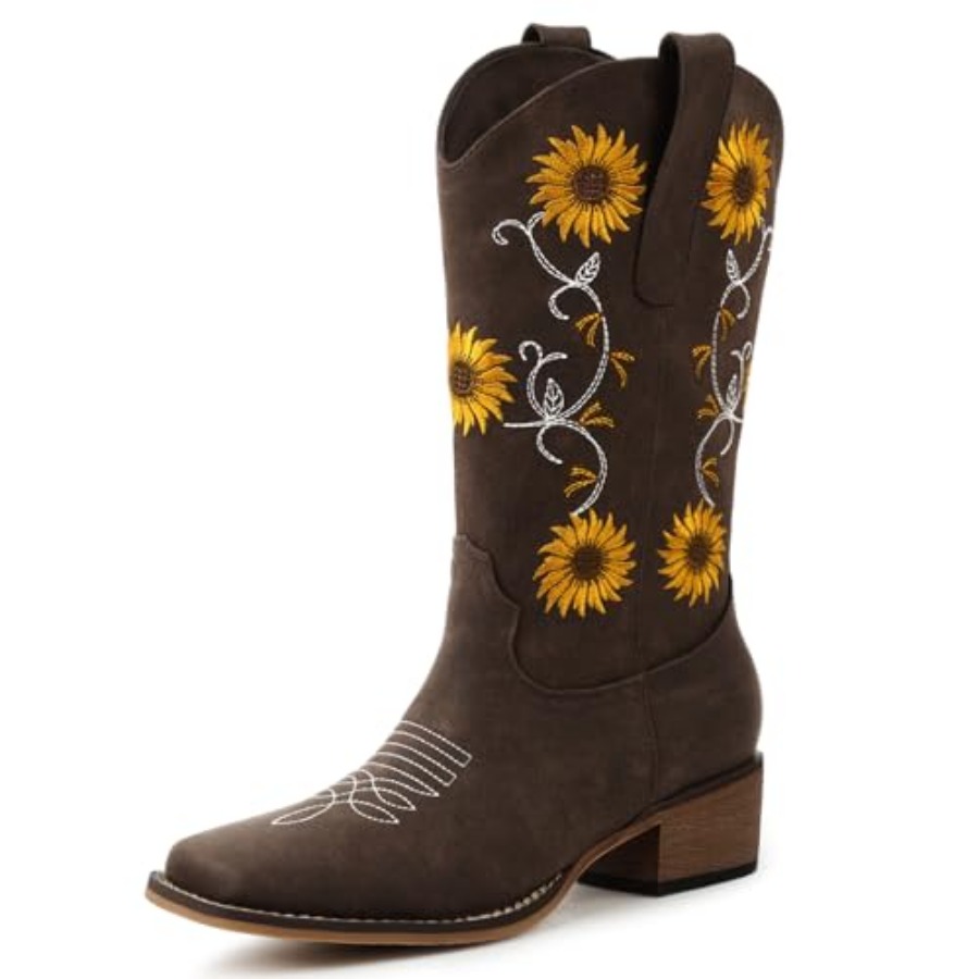 Cowboy Boots for Women Square  - Embroidery Design avaliação e preço