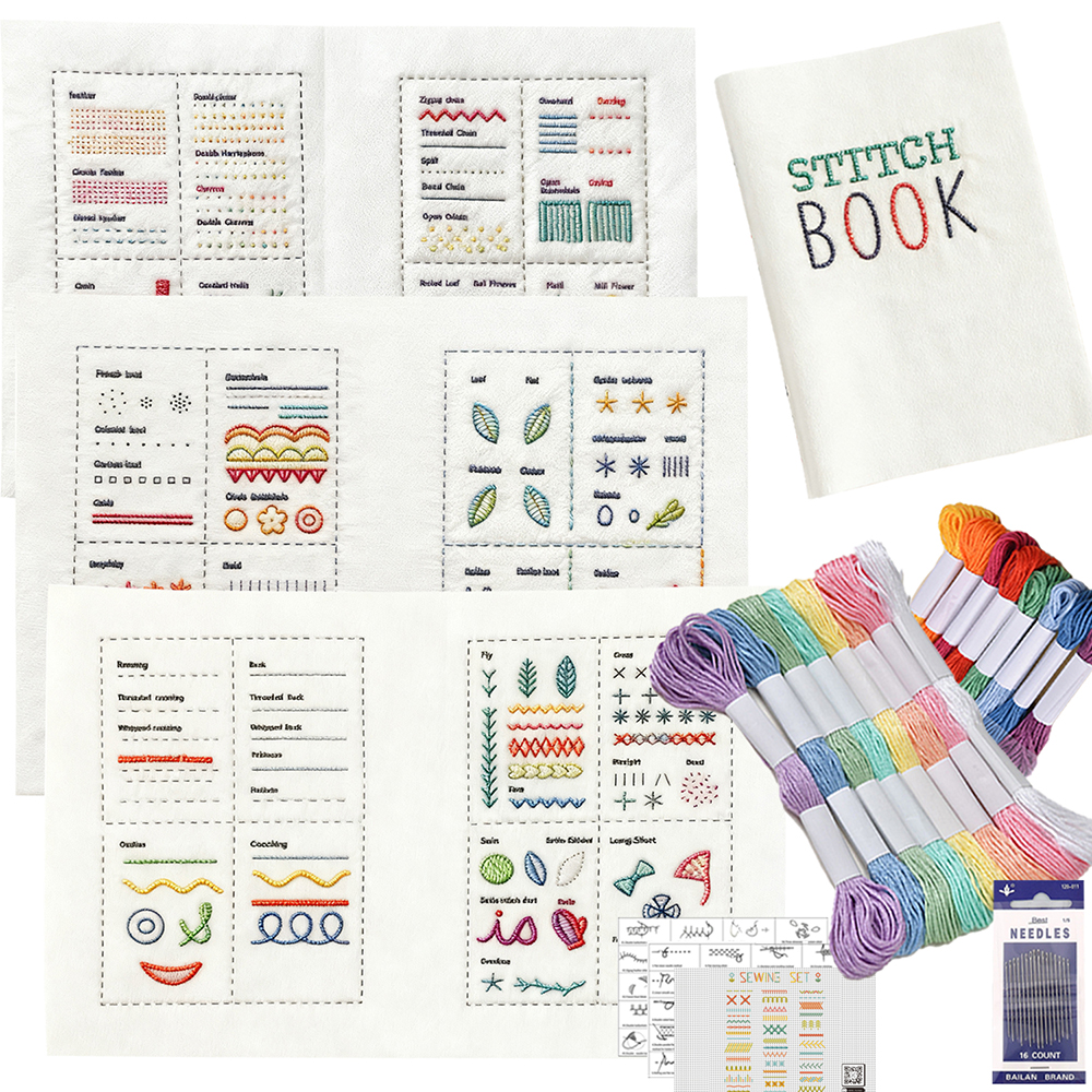 Basic Hand Embroidery Stitches - Embroidery Guide Book avaliação e preço