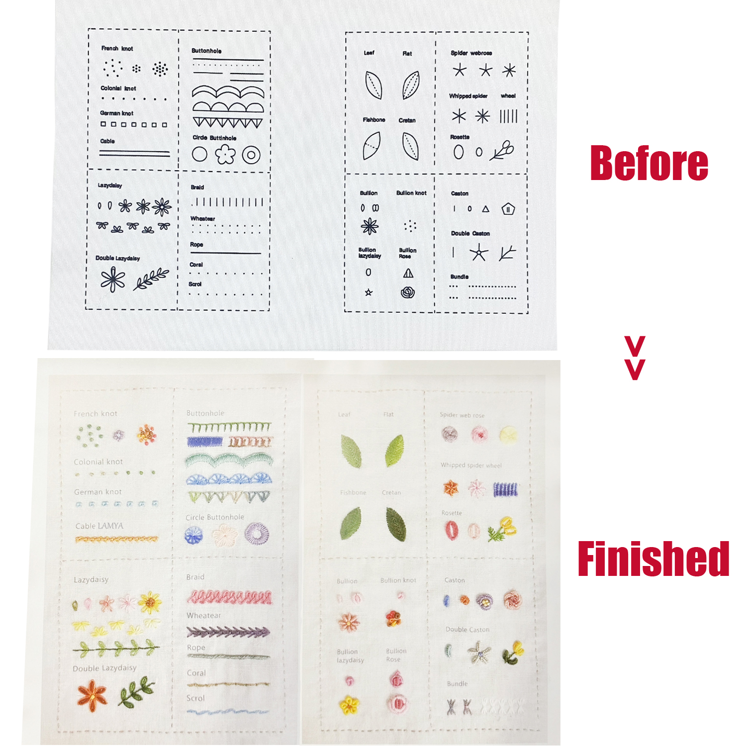 Basic Hand Embroidery Stitches - Embroidery Guide Book avaliação e preço