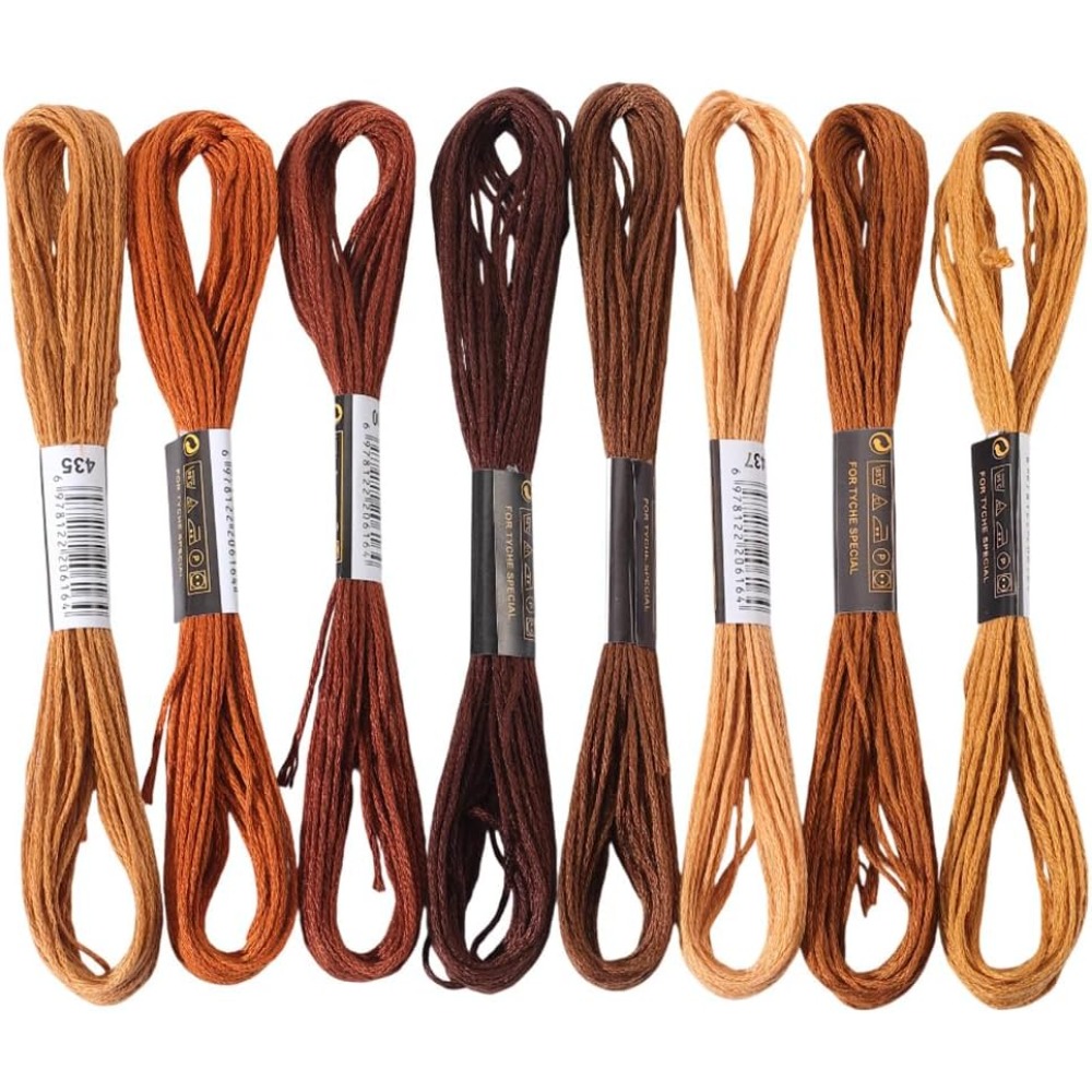 8 Skeins 6 Strands Brown Embro - Embroidery Gradient avaliação e preço