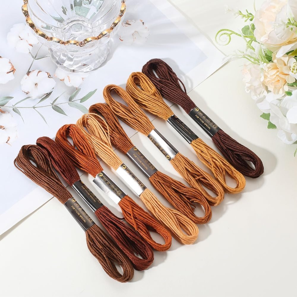 8 Skeins 6 Strands Brown Embro - Embroidery Gradient avaliação e preço