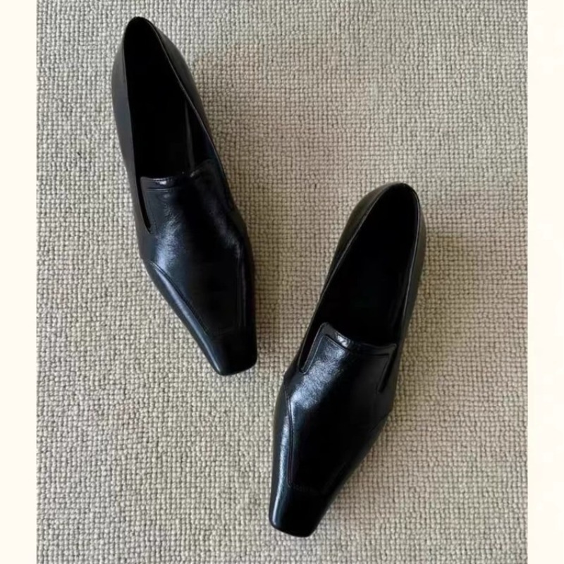 Retro Square Toe Deep Mouth Sl - Embroidery Flat Shoes avaliação e preço