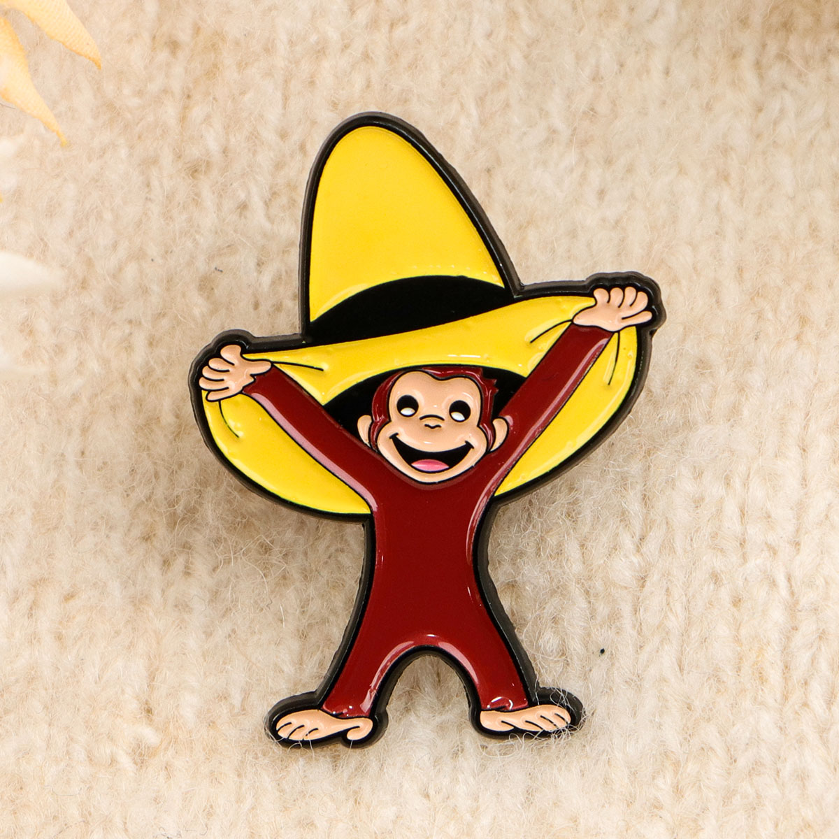 Cute Monkey Enamel Pin Funny B - Embroidery Illustration avaliação e preço