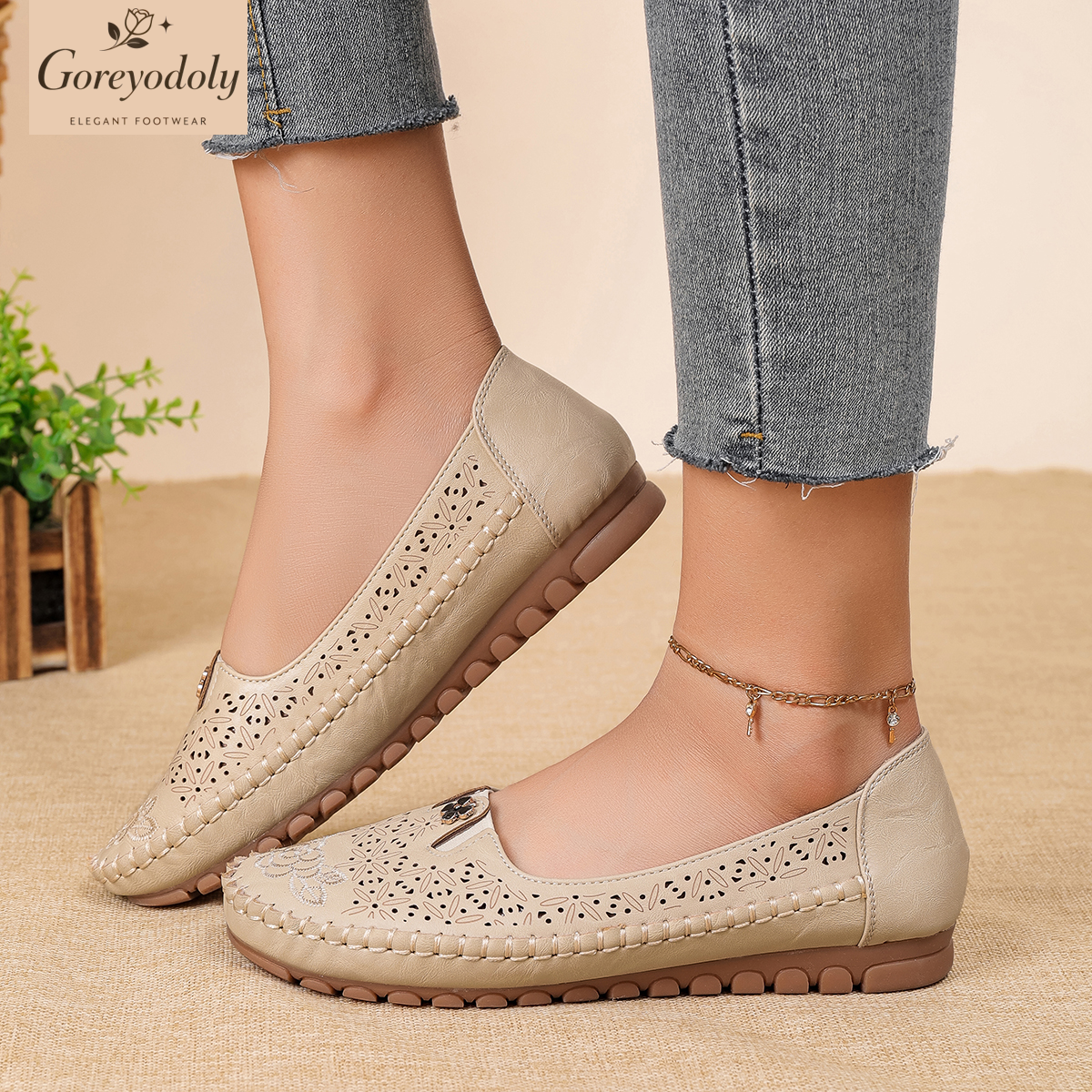 Goreyodoly women loafers flora - Embroidery Design avaliação e preço