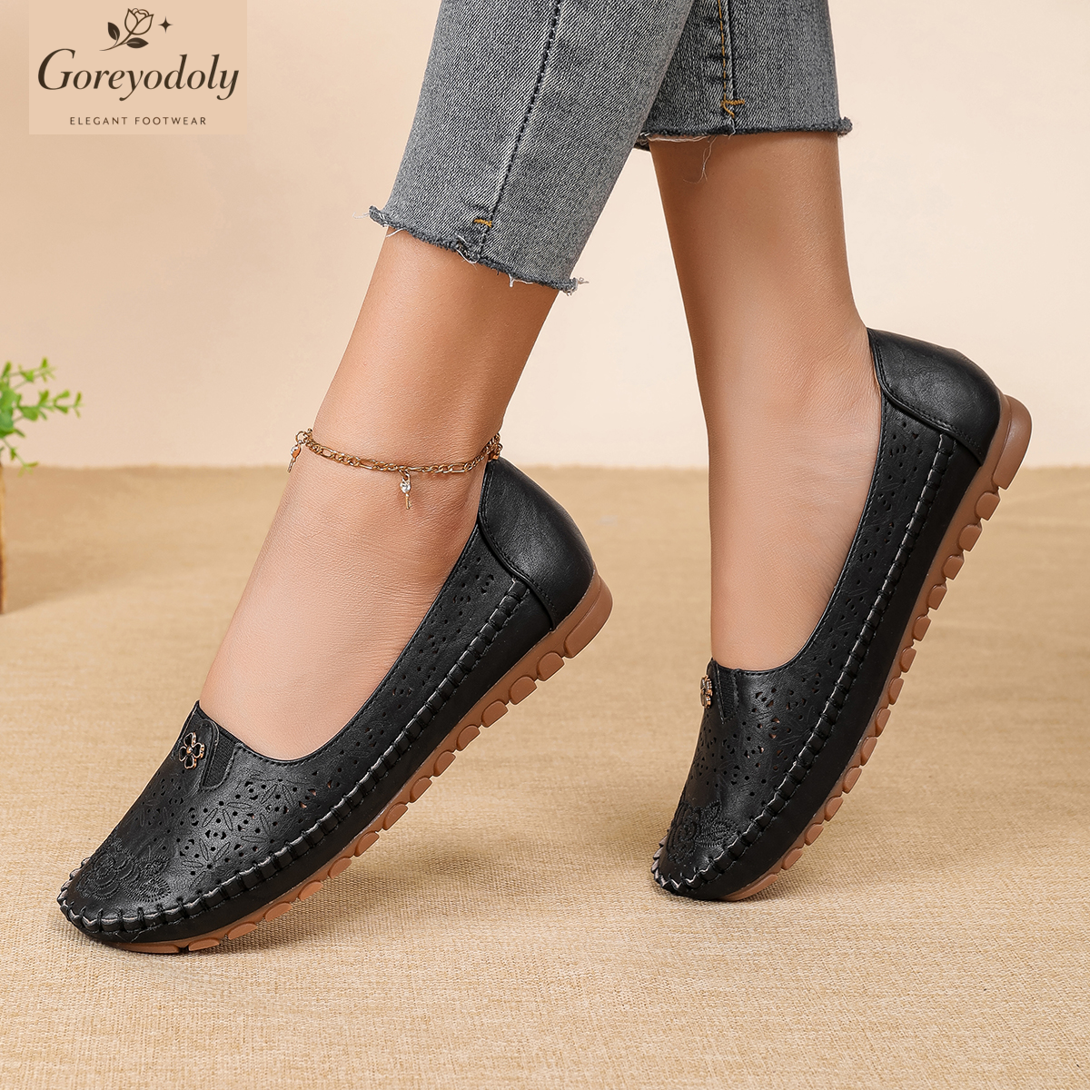 Goreyodoly women loafers flora - Embroidery Design avaliação e preço