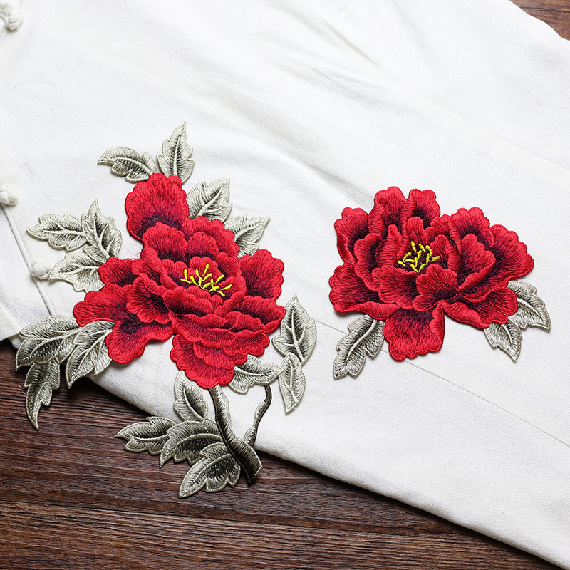1 Pair Red Pink Yellow Embroid - Embroidery Yellow Dress avaliação e preço