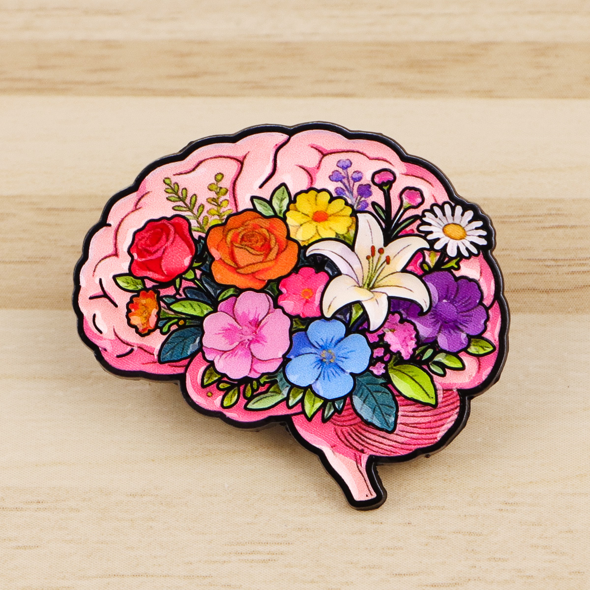 Brain Enamel Pin Medical Badge - Embroidery Illustration avaliação e preço