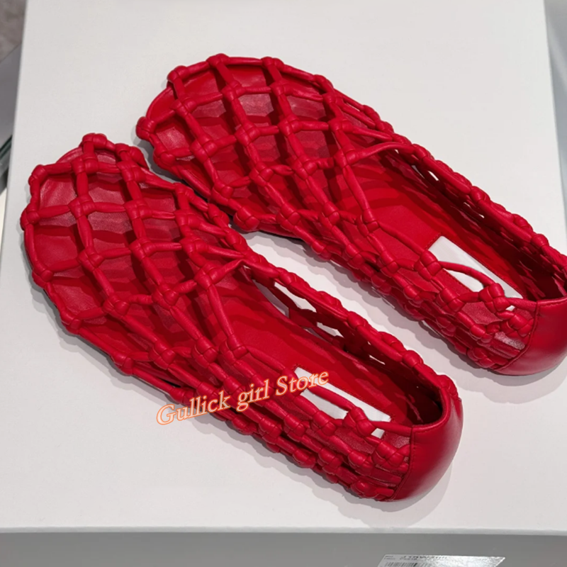 French Woven Mesh Hollow flat  - Embroidery Flat Shoes avaliação e preço
