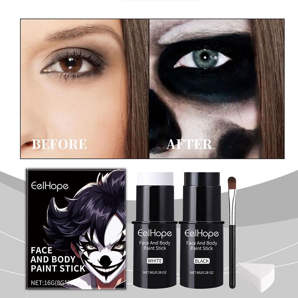 Black White Face Body Paint Ki - Embroidery Art Painting avaliação e preço