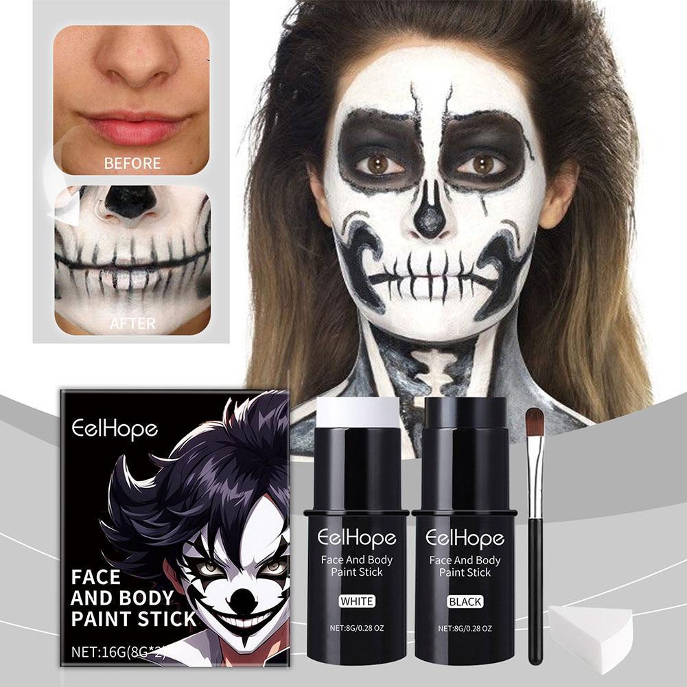 Black White Face Body Paint Ki - Embroidery Art Painting avaliação e preço