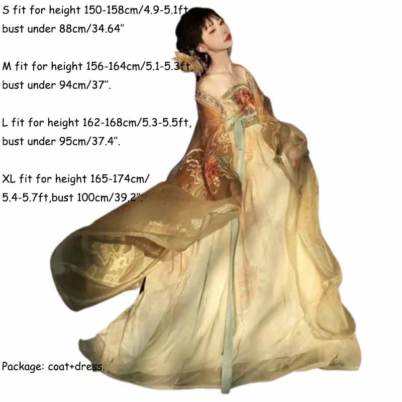 Women's Traditional Chinese Ha - Embroidery Yellow Dress avaliação e preço