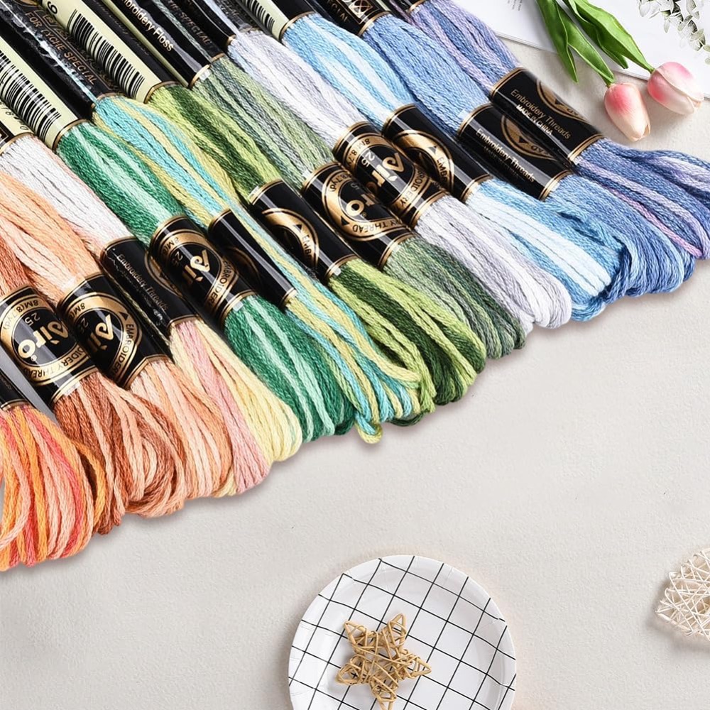 12 Skeins 105 Yards Cross Stit - Embroidery Gradient avaliação e preço