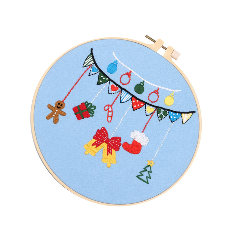1 set 1 Set Diy Embroidery Kit - Embroidery Xmas Ornaments avaliação e preço