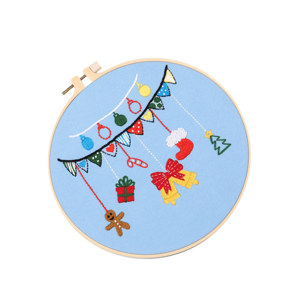 1 set 1 Set Diy Embroidery Kit - Embroidery Xmas Ornaments avaliação e preço