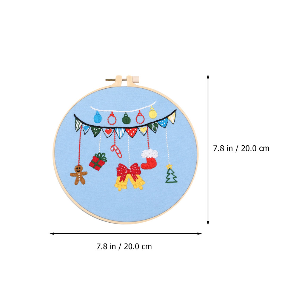 1 set 1 Set Diy Embroidery Kit - Embroidery Xmas Ornaments avaliação e preço