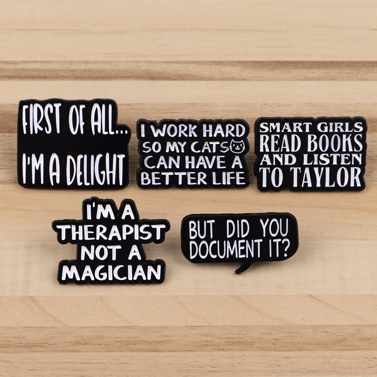 Satirical Quotes Enamel Pin Ba - Embroidery Illustration avaliação e preço