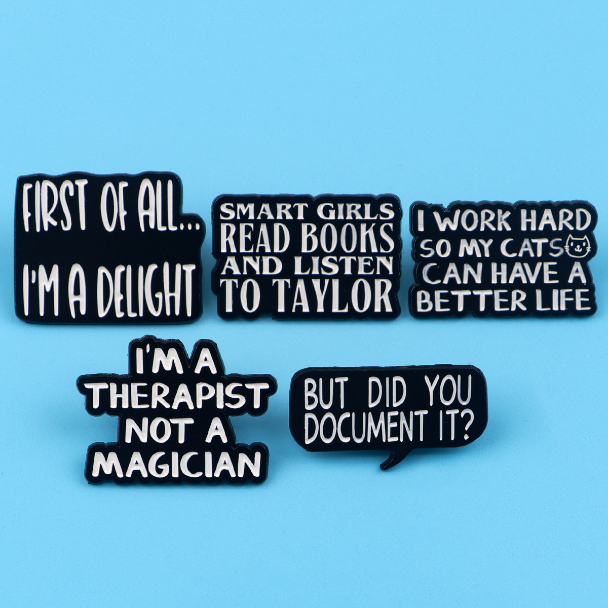 Satirical Quotes Enamel Pin Ba - Embroidery Illustration avaliação e preço