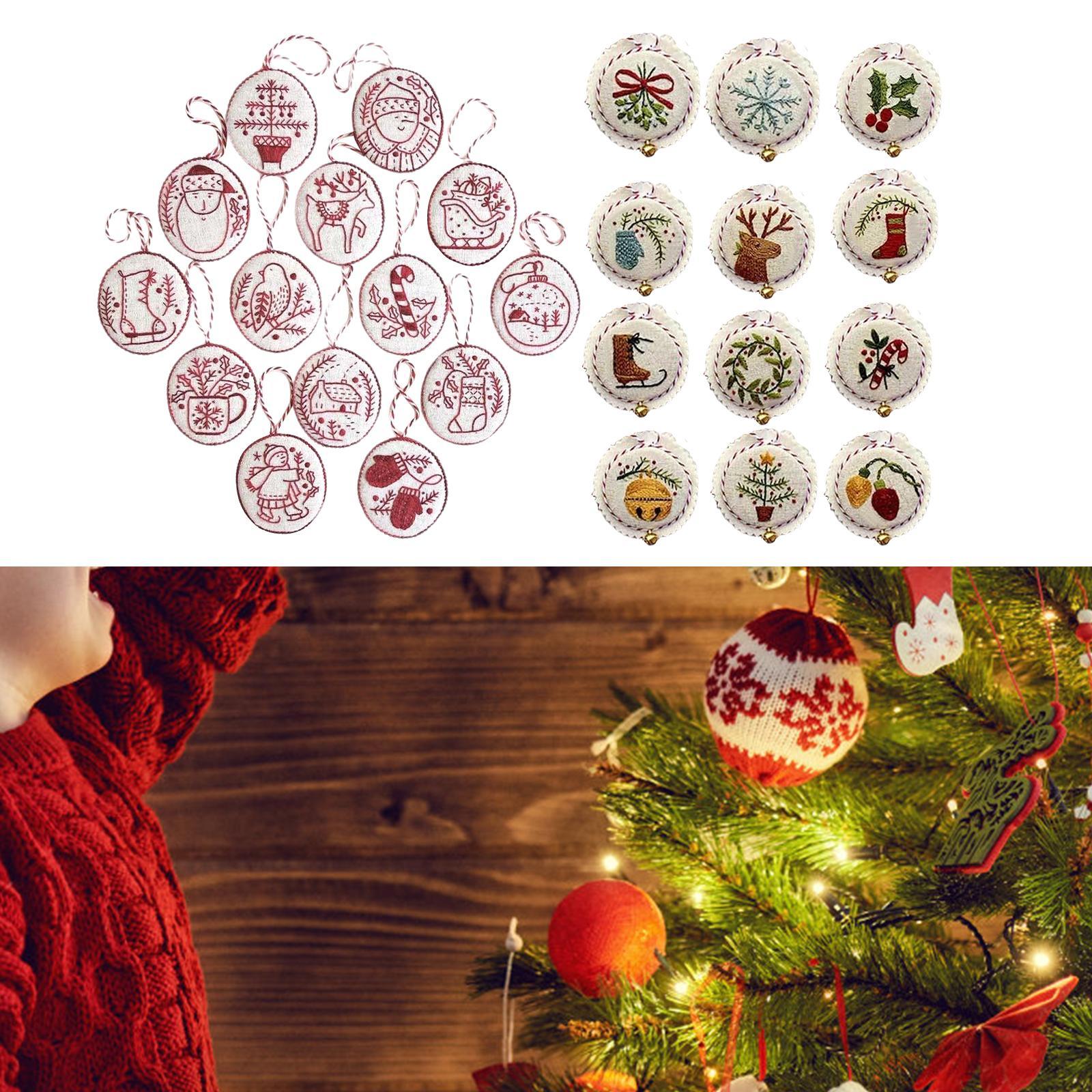 Hand Embroidery Christmas Orna - Embroidery Xmas Ornaments avaliação e preço