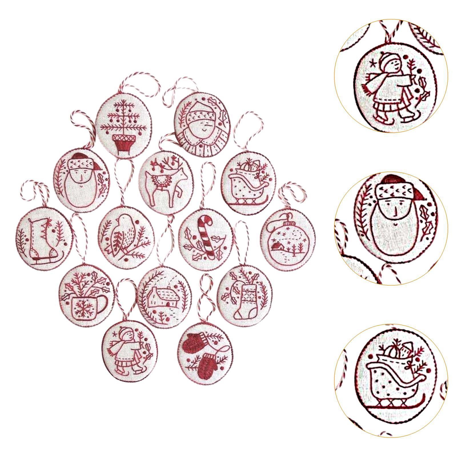 Hand Embroidery Christmas Orna - Embroidery Xmas Ornaments avaliação e preço