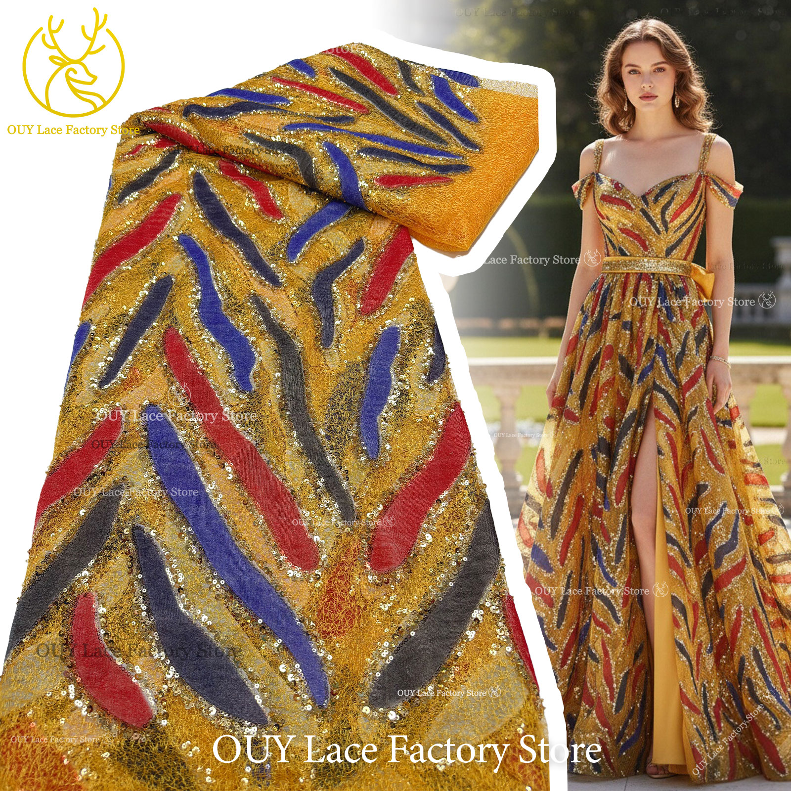 Golden Yellow French Tulle Emb - Embroidery Yellow Dress avaliação e preço