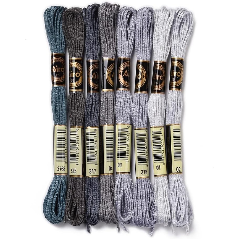8 Skeins 70 Yards Grey Friends - Embroidery Gradient avaliação e preço