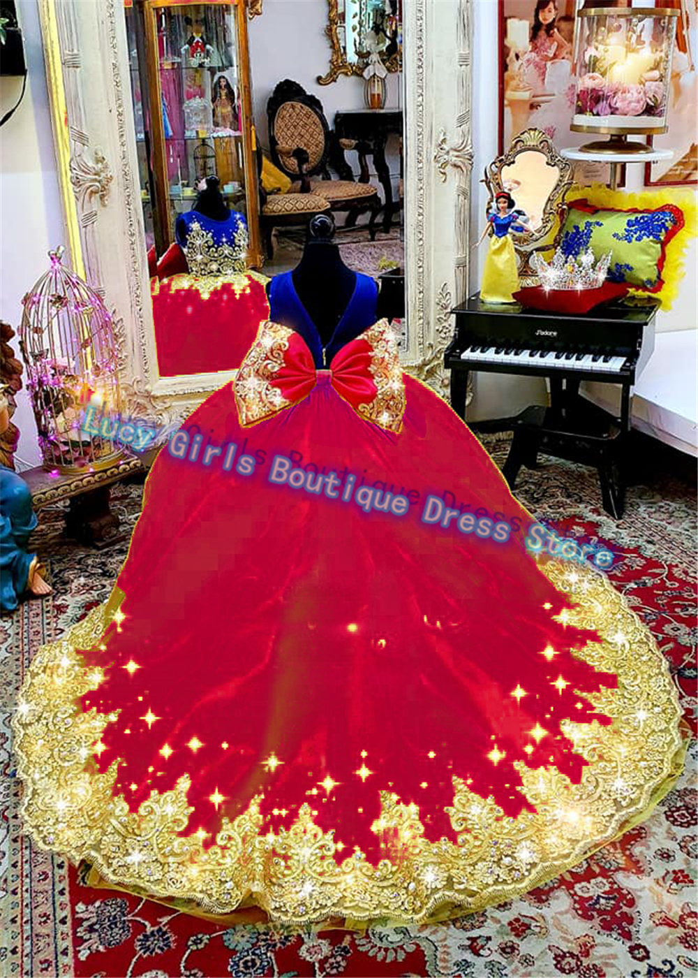 Luxuriously Yellow Flower Girl - Embroidery Yellow Dress avaliação e preço