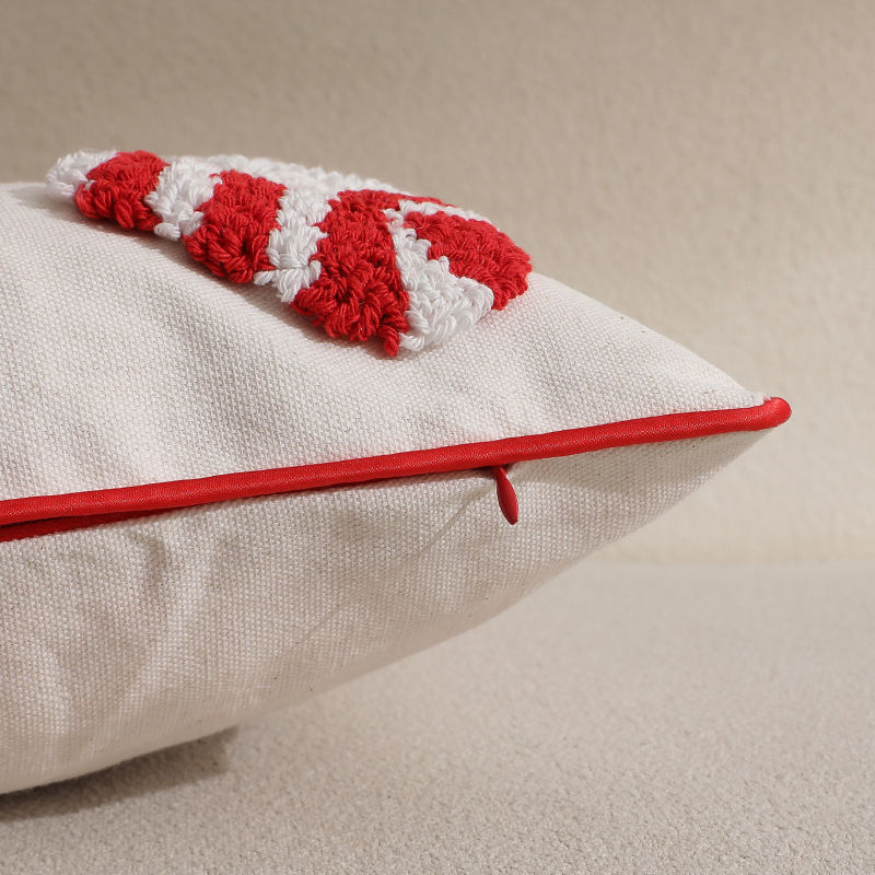 Red Christmas Pillow Cover Dec - Embroidery Xmas Ornaments avaliação e preço